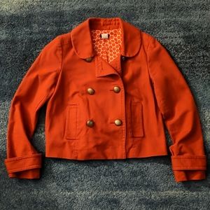 J. Crew orange cropped shacket, EUC